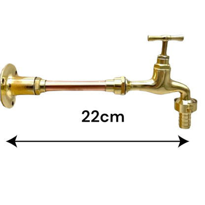 Brass and Copper Tap Wall Mounted Kitchen Tap Bathroom Tap, Outdoor Kitchen Tap