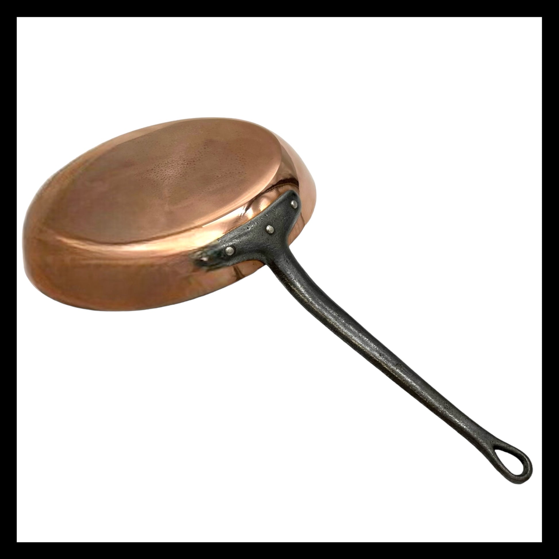image French vintage 2mm copper tin lined frying pan 