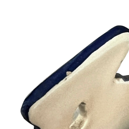 Close up of a French ceramic salt pig on, farmyard decoration and a wooden lid on a white background 