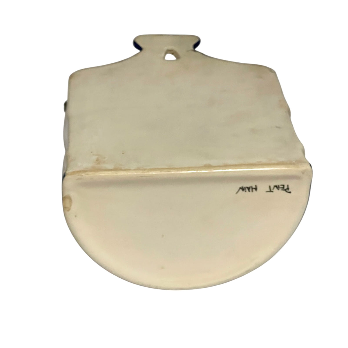 Vintage French Hand Painted Ceramic Salt Box – Wall-Mounted Sel Crock with Lid
