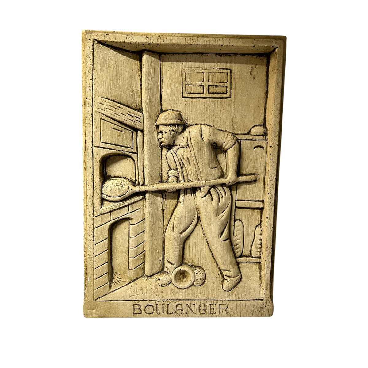 Vintage French Boulanger Baker Wall Plaque – 3D Relief Bakery Kitchen Wall Art