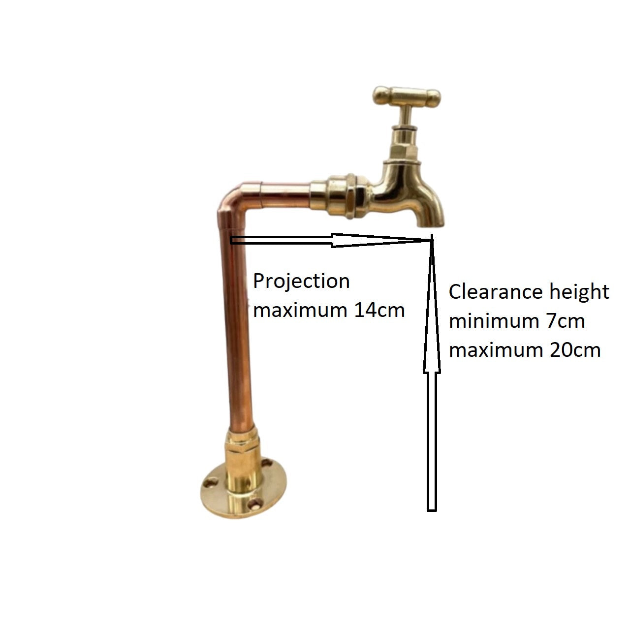 Made to measure small brass tap with copper pipework