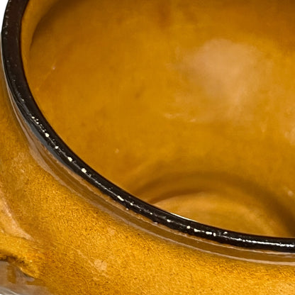 edge view of French onion soup bowl