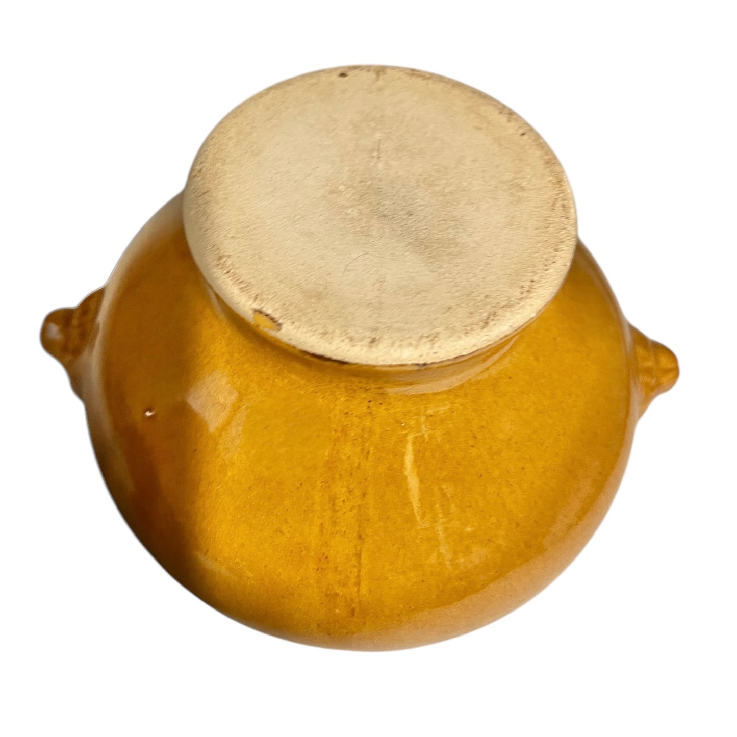 base view of French onion soup bowl