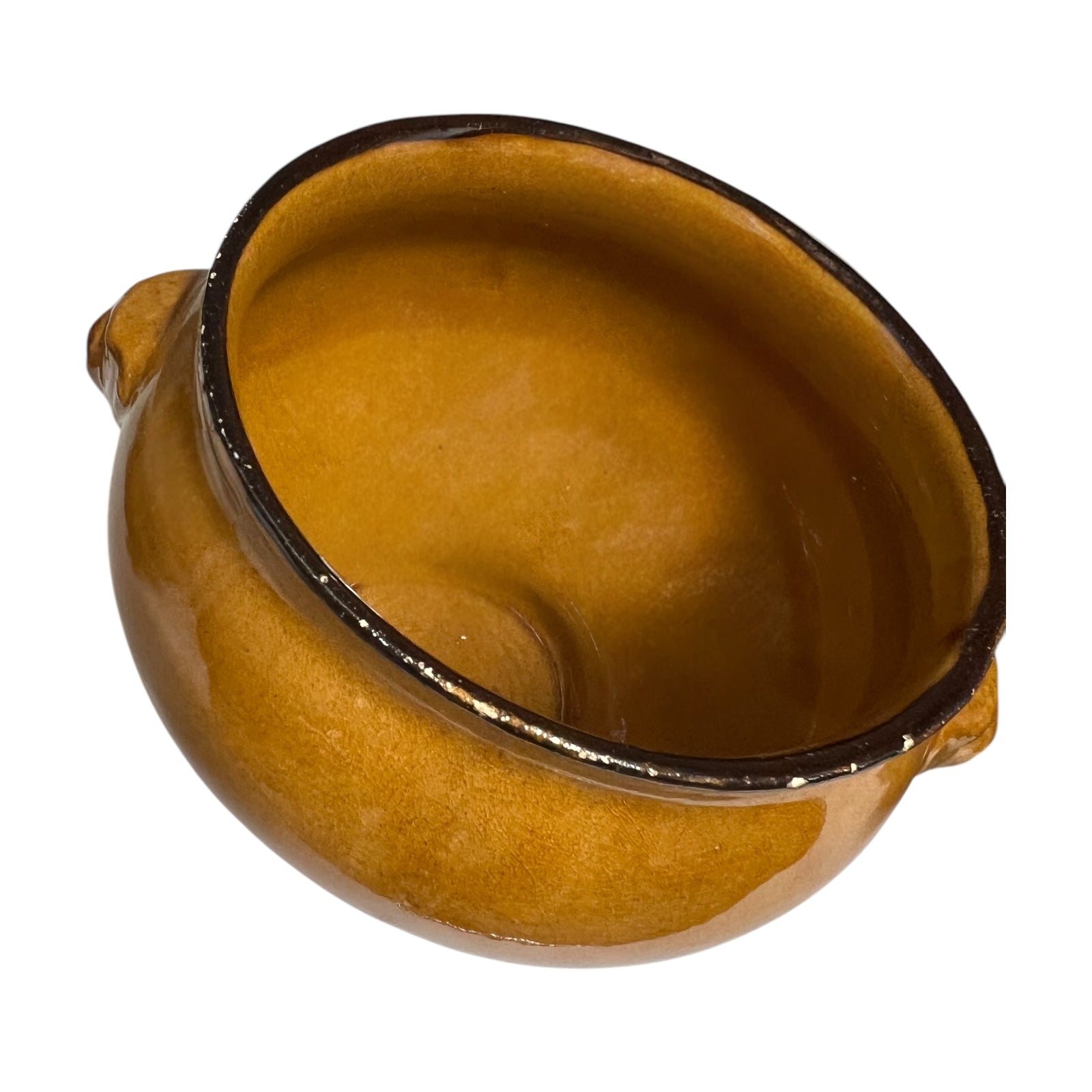 inside view of French onion soup bowl