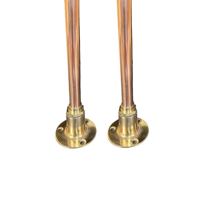 Pair of Small Brass and Copper Vintage Style Taps, Copper Bathroom or Cloakroom Taps