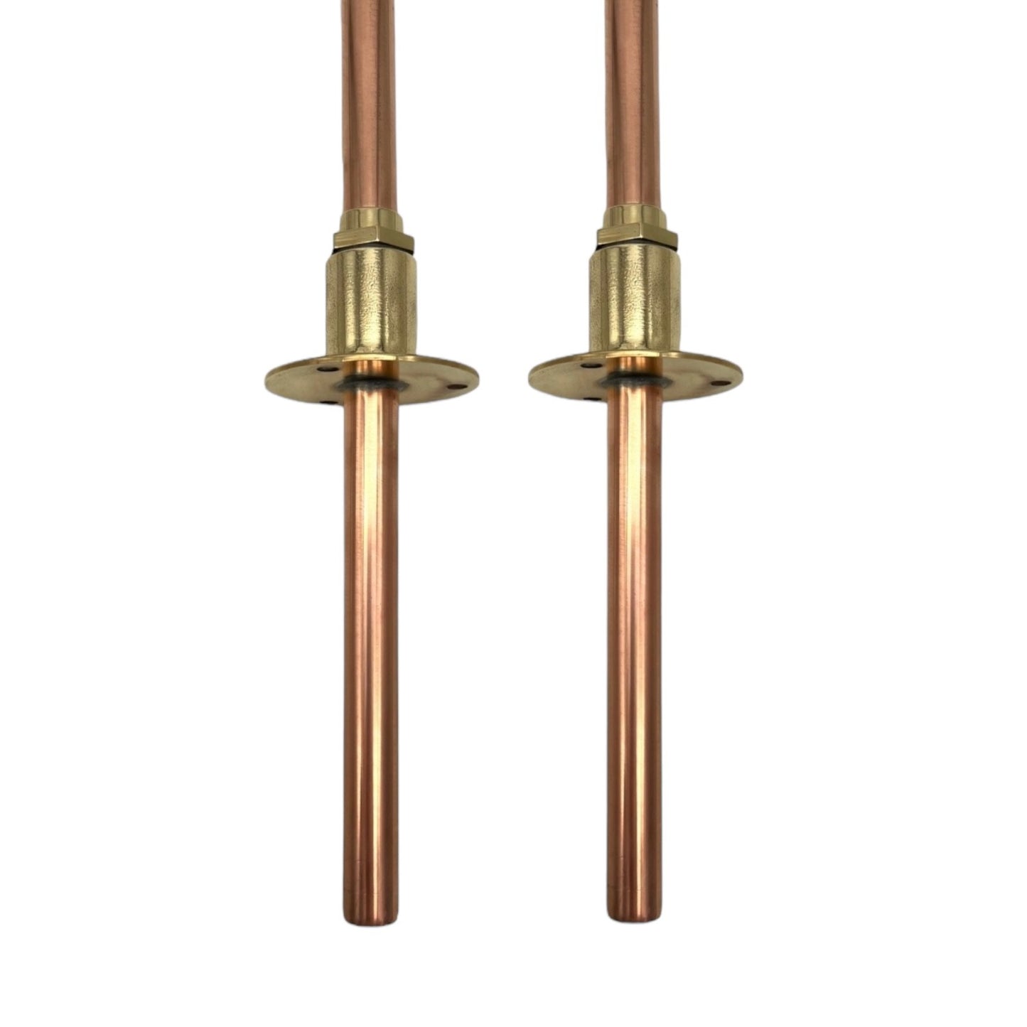 Pair of Small Brass and Copper Vintage Style Taps, Copper Bathroom or Cloakroom Taps