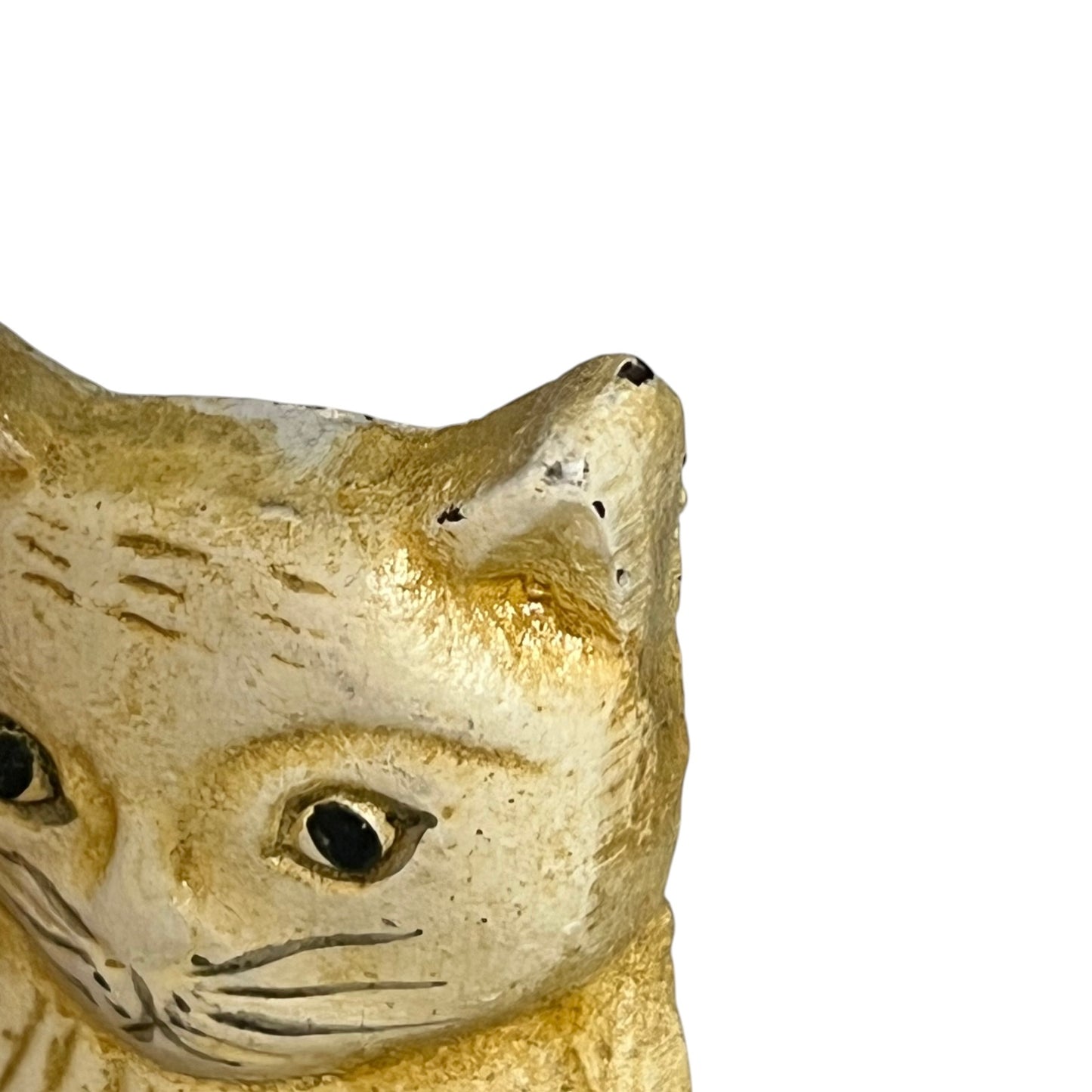 Close up of a cat toiler roll holder on a white background 