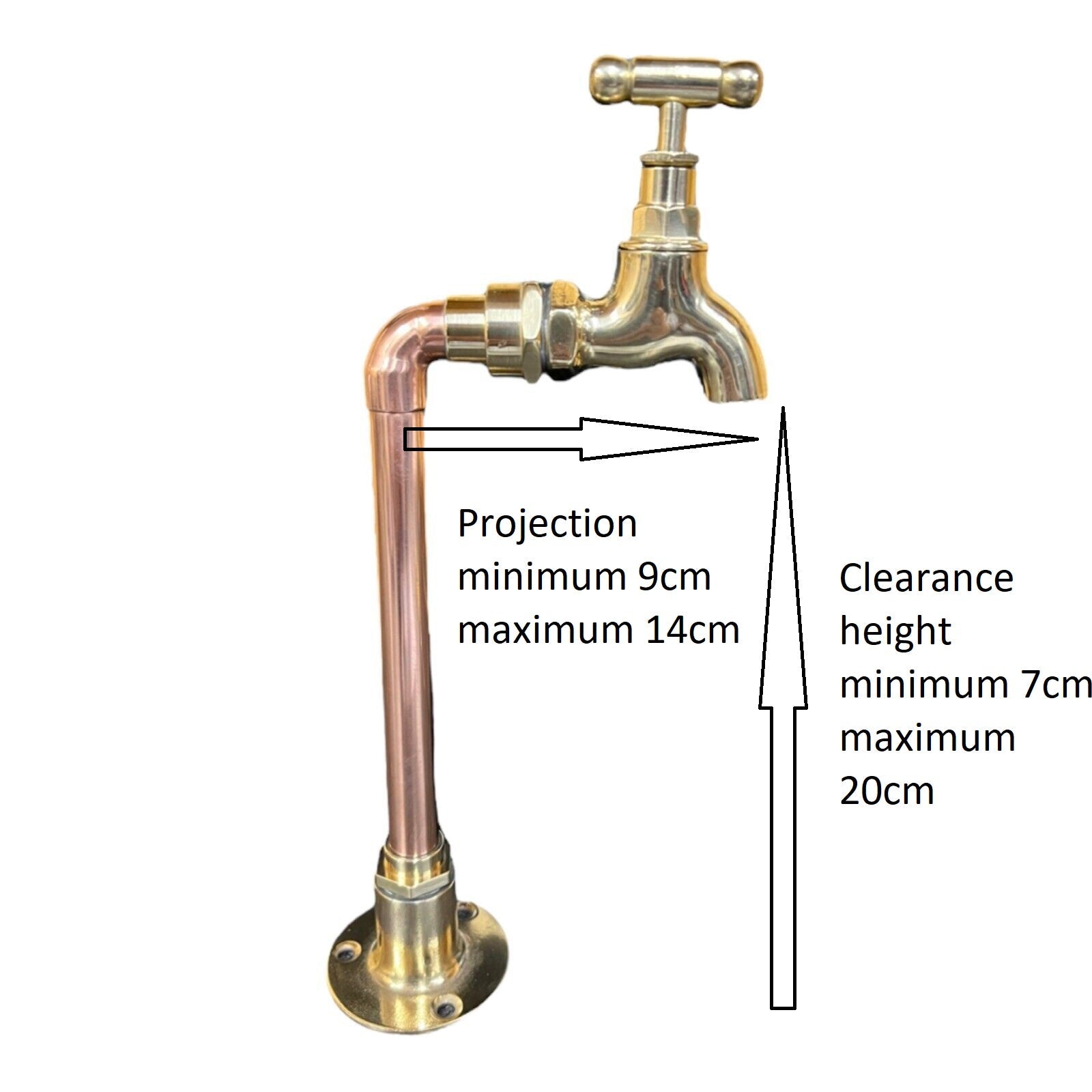 Made to measure small brass tap with copper pipework