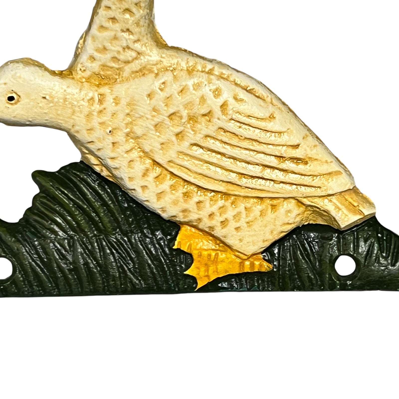 Decorative duck ornament on a white background