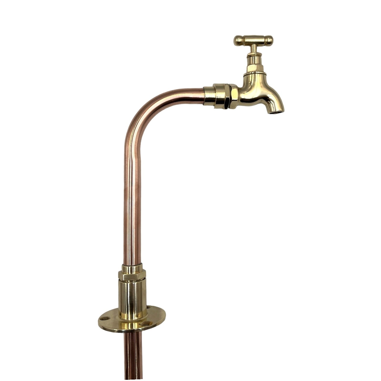 Small Brass and Copper Vintage Style Tap, Copper Bathroom or Cloakroom Tap