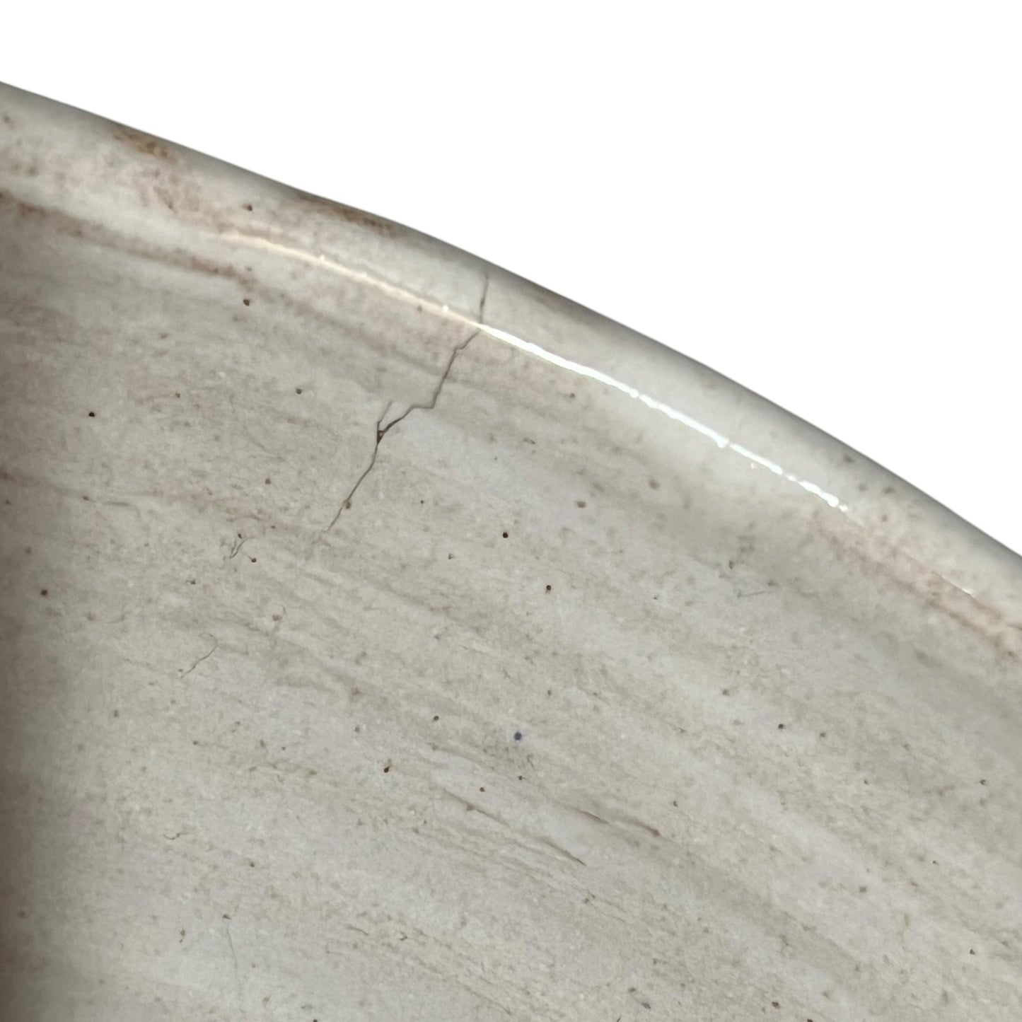 Close-up of a textured ceramic pot inside view