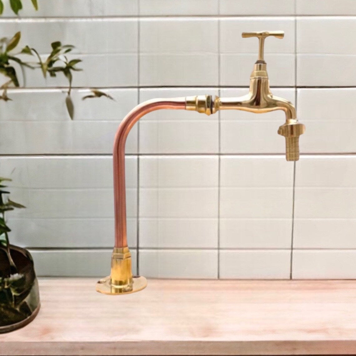 image handmade copper and brass made to measure bathroom or kitchen tap