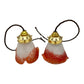 Pair of French Vintage Pendant Glass Ceiling Lampshades with new fittings (B54)