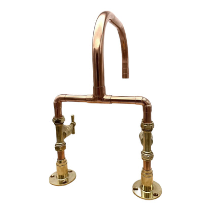 Copper and brass mixer tap set sold by All Things French Store