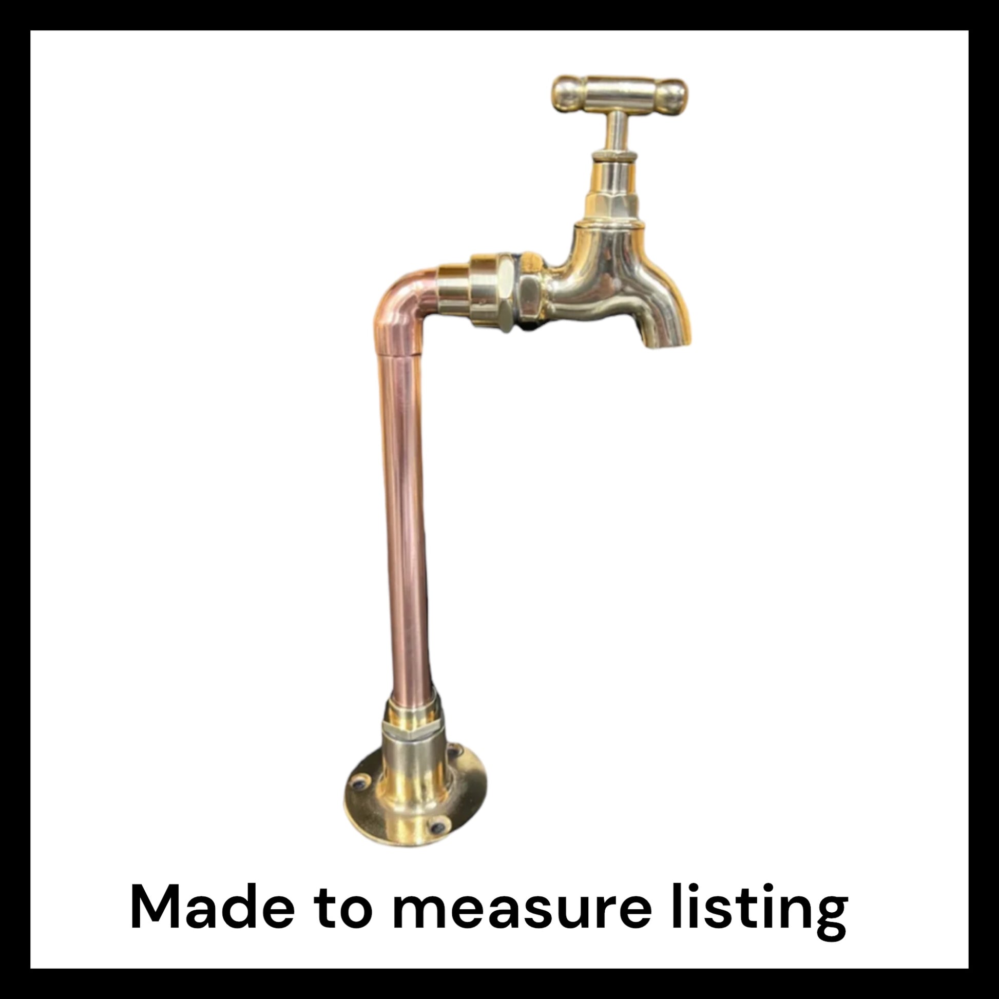 Made to measure small brass tap with copper pipework for sale by All Things French Store