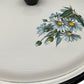 Flower design on French vintage enamel saucepan with lid sold by All Things French Store