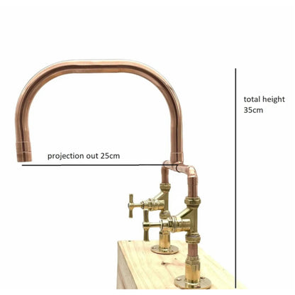 Copper and brass mixer tap set sold by All Things French Store