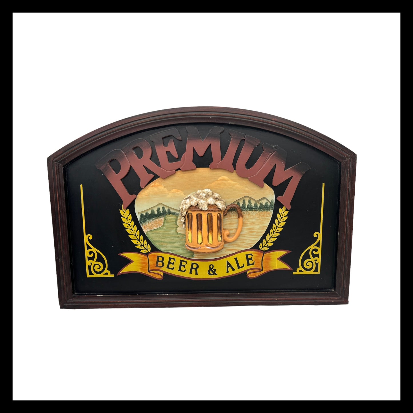 Wooden 3d home bar beer and ale picture sold by All Things French Store 