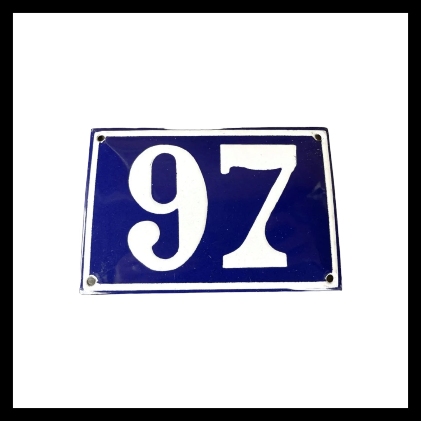 image French vintage enamel door number 97 sold by All Things French Store