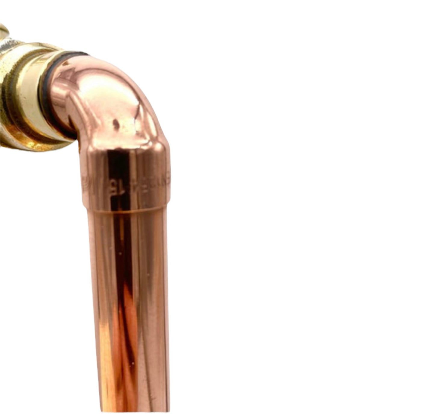 image of pair of copper and brass handmade taps detail view sold by All Things French Store