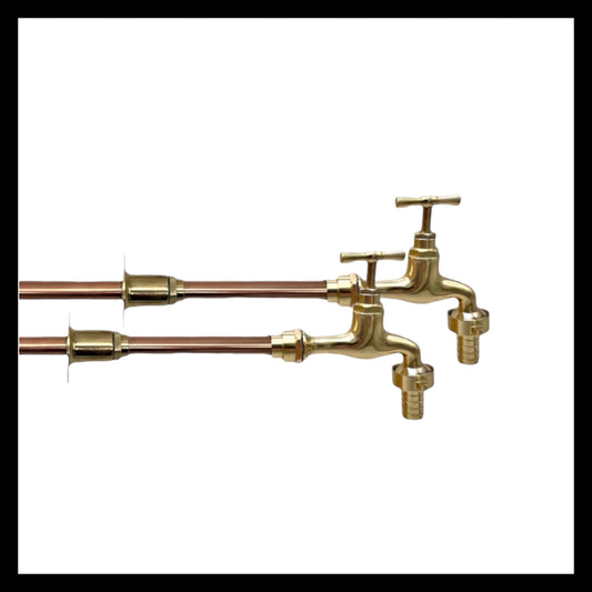 image pair of copper and brass wall taps sold by Copper basins and Taps 