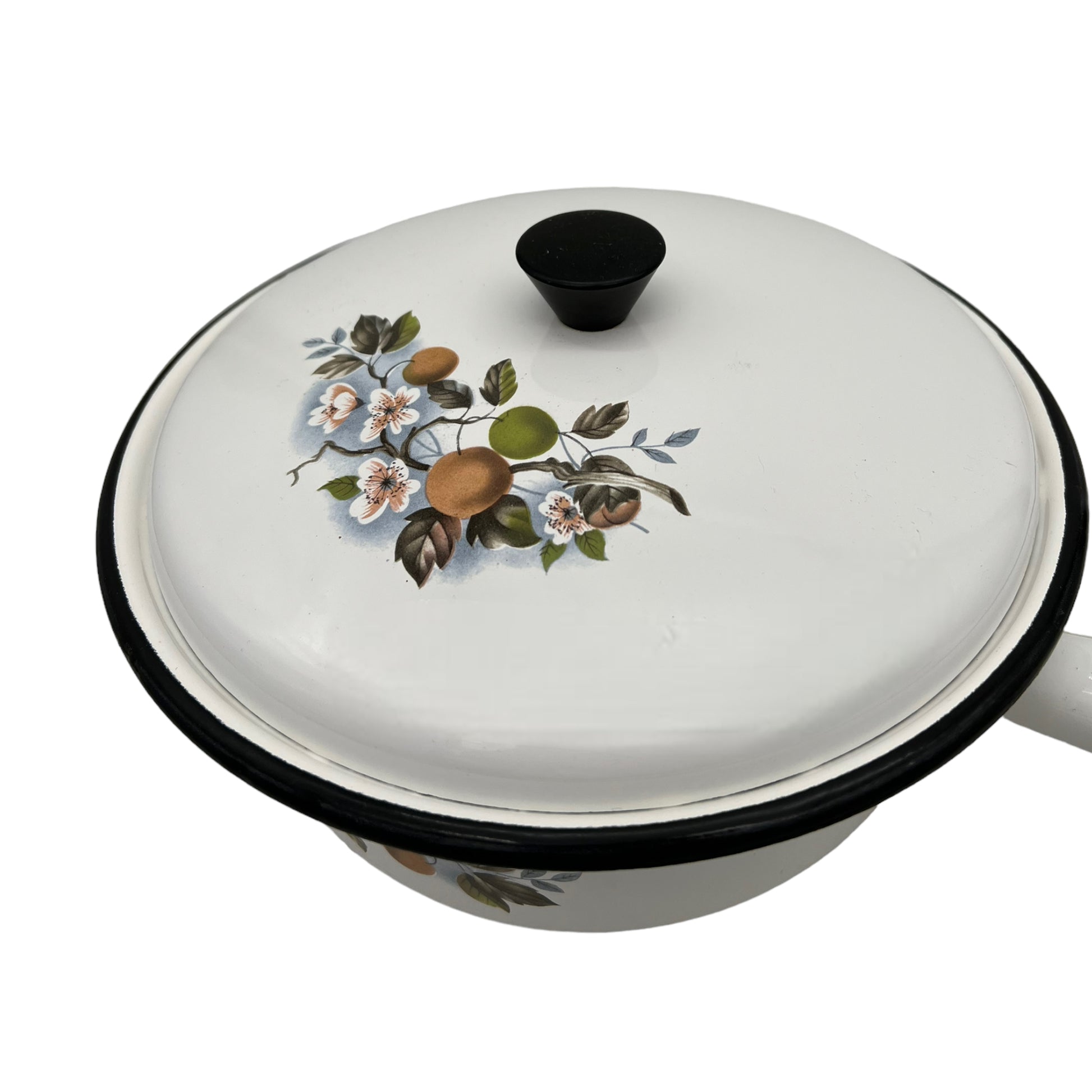 saucepan lid of 3 piece vintage enamel pan set sold by All Things French Store