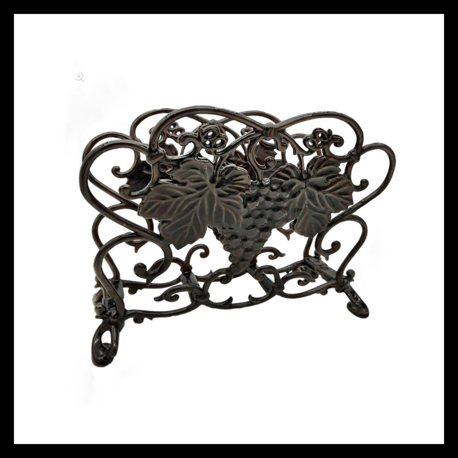 French vintage cast iron magazine rack sold by All Things French Store