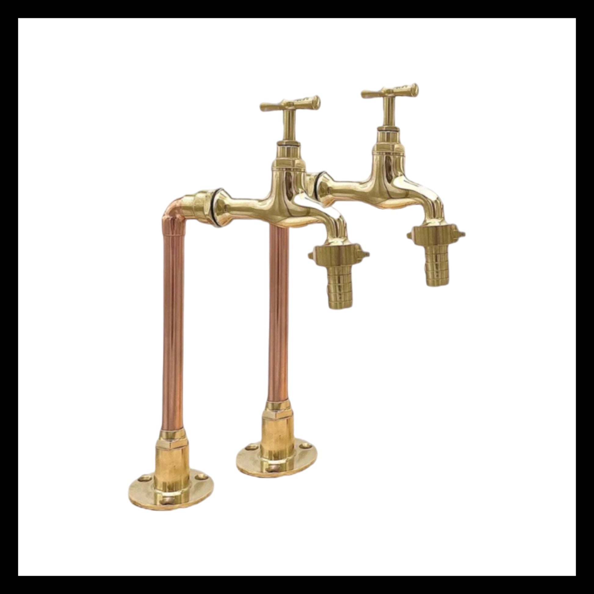 image handmade copper and brass taps sold by All Things French Store