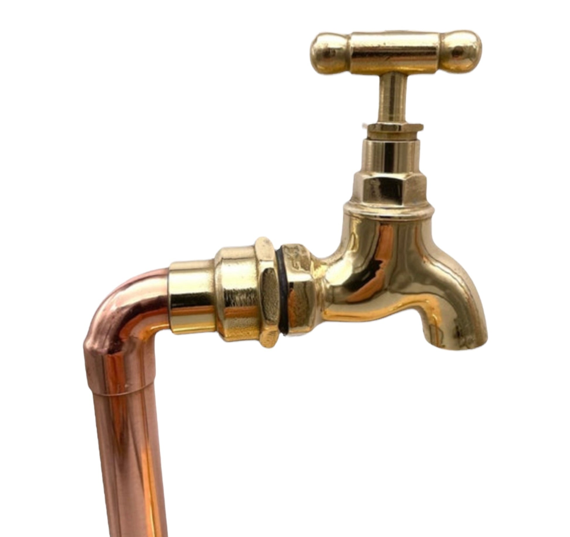image of pair of copper and brass handmade taps tap head sold by All Things French Store