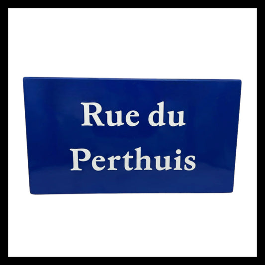 Enamel French Street Sign, Road Sign, Rue Perthuis