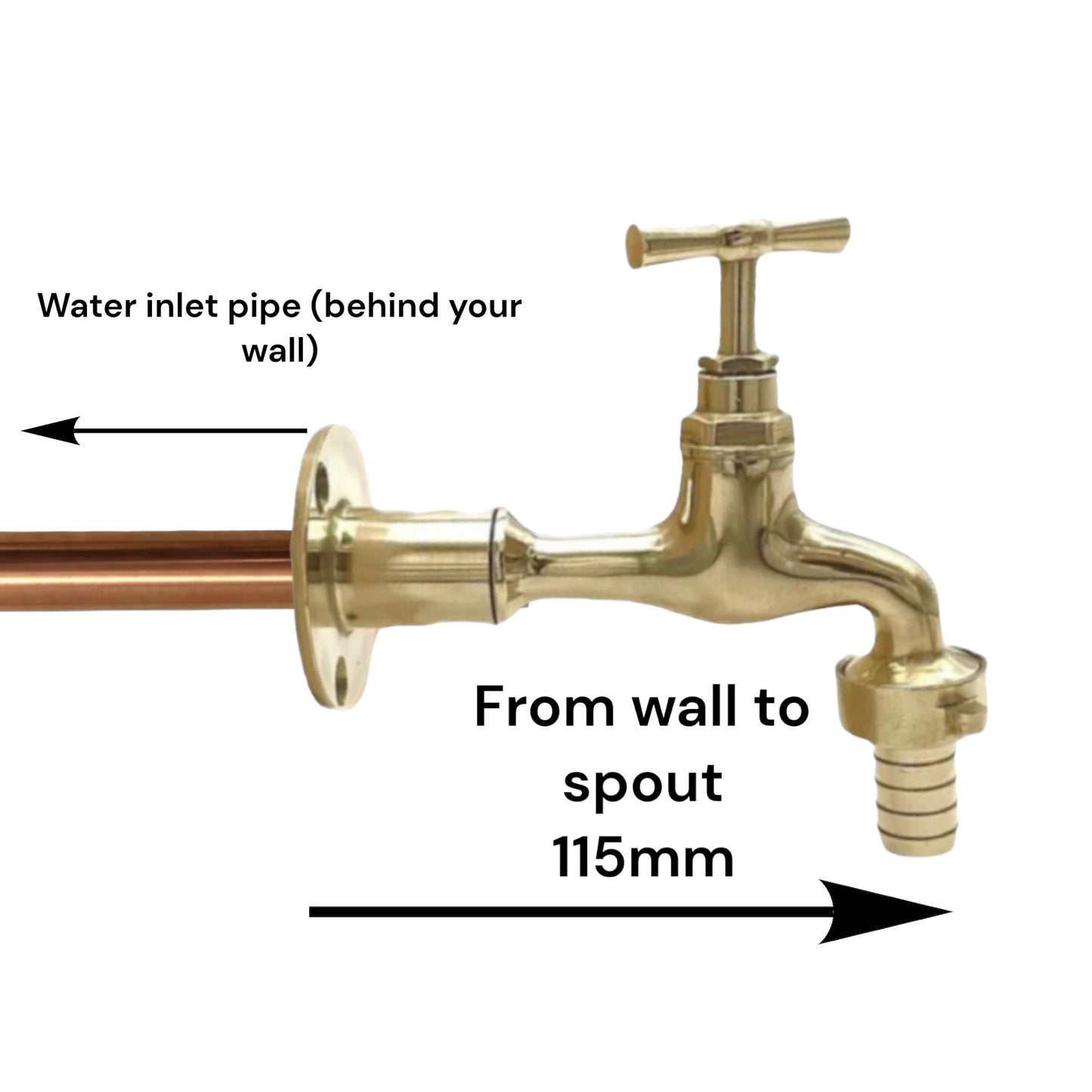 image handmade wall mounted brass tap with detachable nozzle 