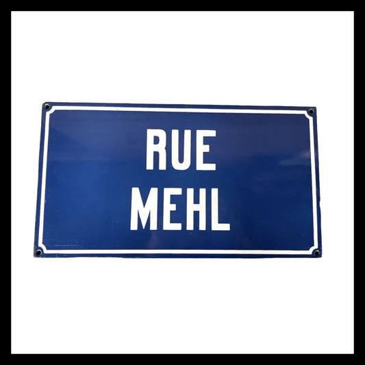 image French vintage enamel blue road sign sold by All Things French Store
