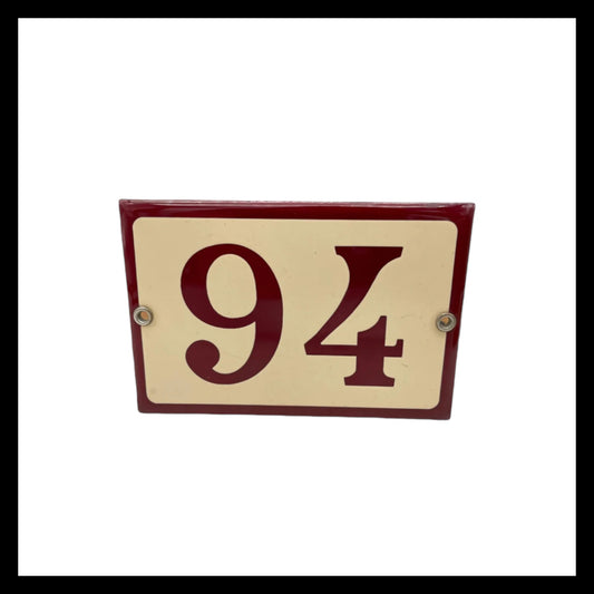 French enamel door number 94 sold by All Things French Store