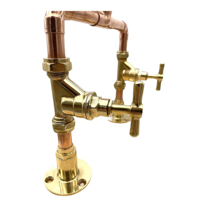 Copper and brass mixer tap set sold by All Things French Store