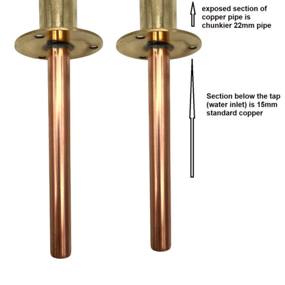 15mm tail ends of copper and brass taps sold by All Things French Store