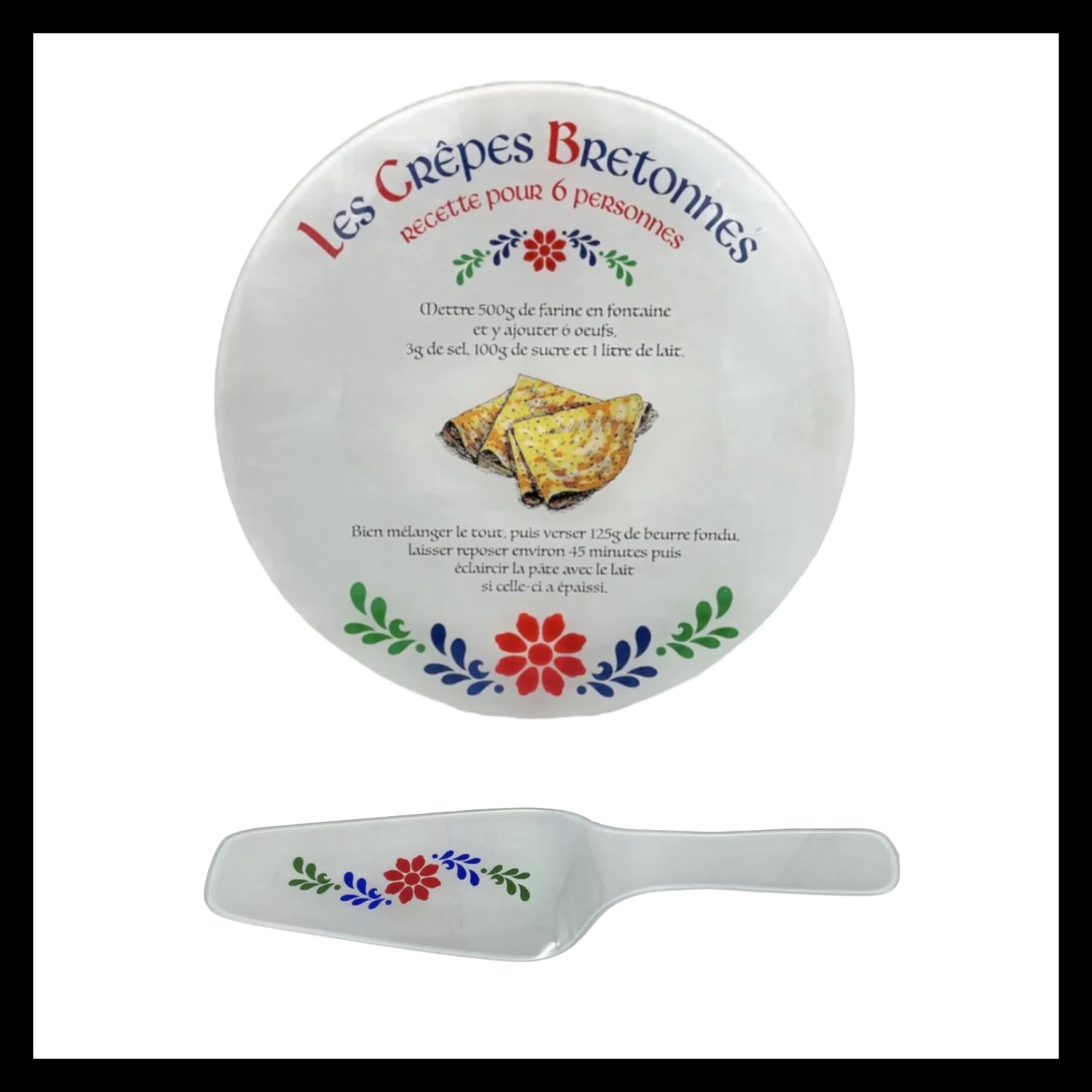 French crepes pancake serving plate and slice sold by All Things French Store