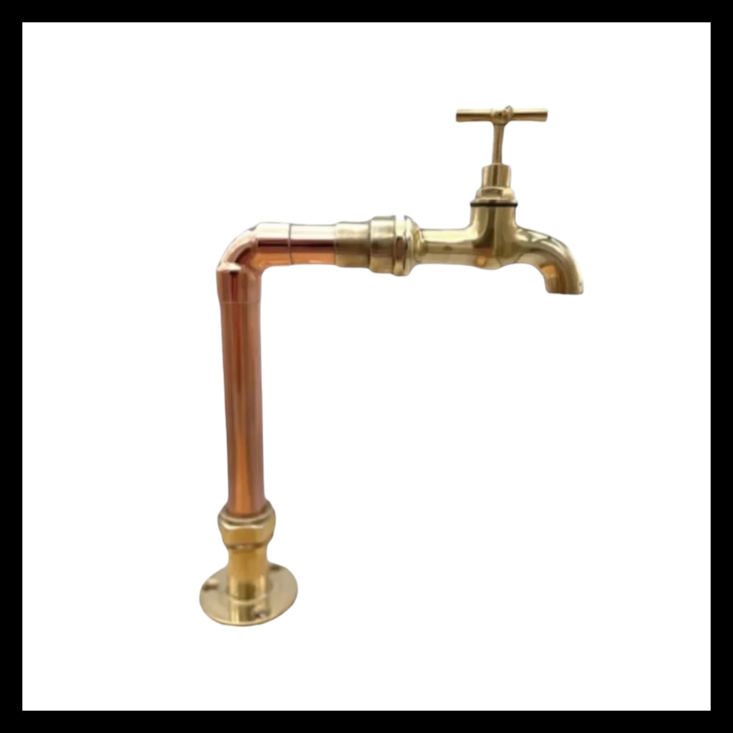 Handmade copper and brass kitchen tap sold by All Things French Store