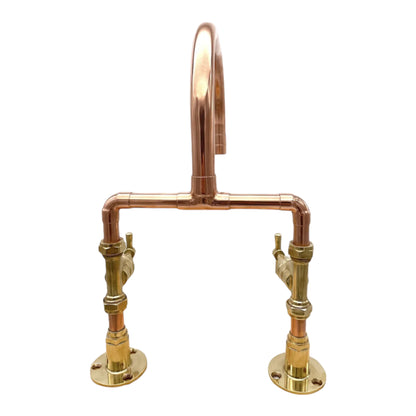 Copper and brass mixer tap set sold by All Things French Store