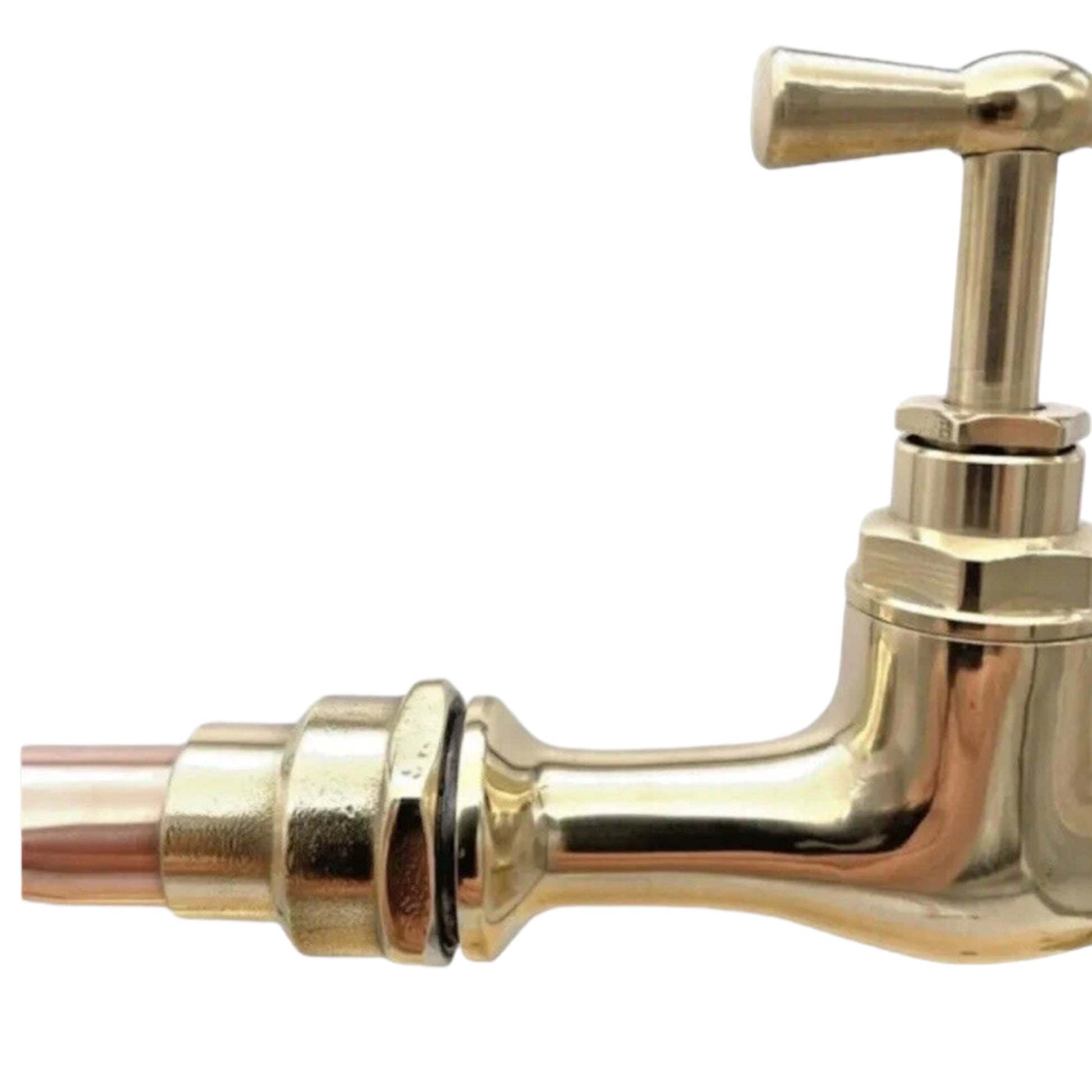 Copper and brass wall mounted kitchen or bathroom tap sold by All Things French Store
