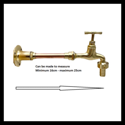 Copper and brass wall mounted kitchen or bathroom tap sold by All Things French Store