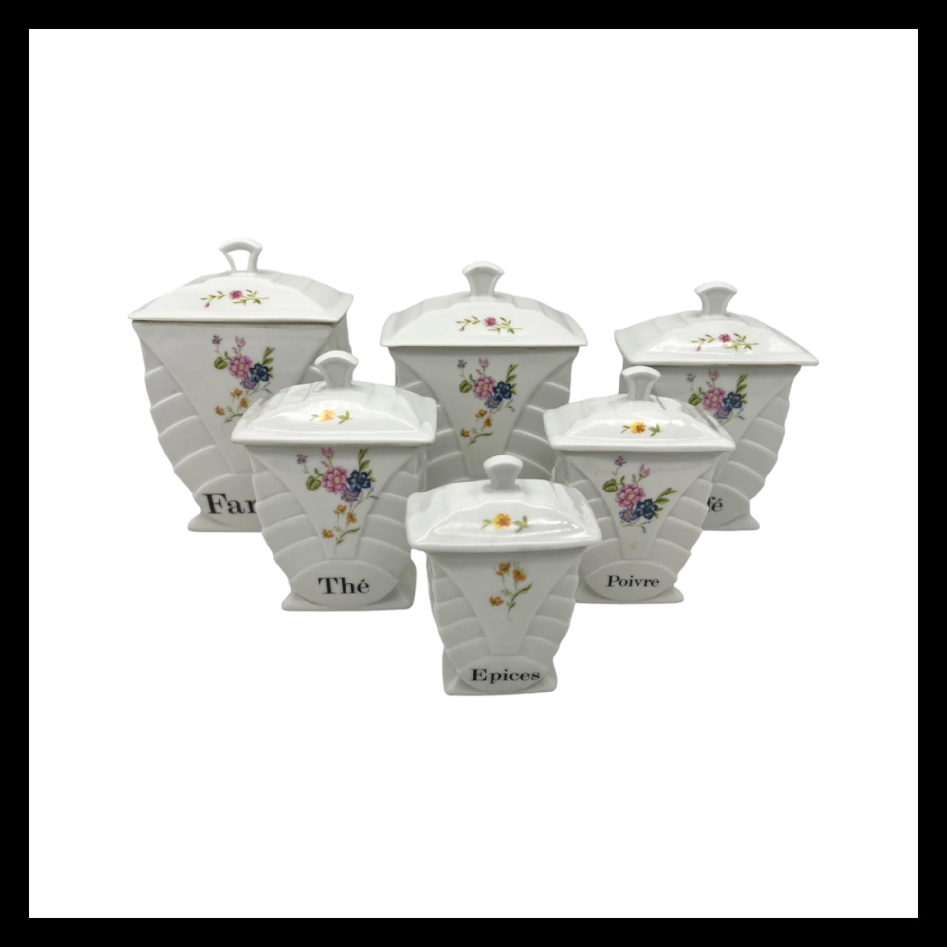 image French vintage porcelain canisters sold by All Things French Store