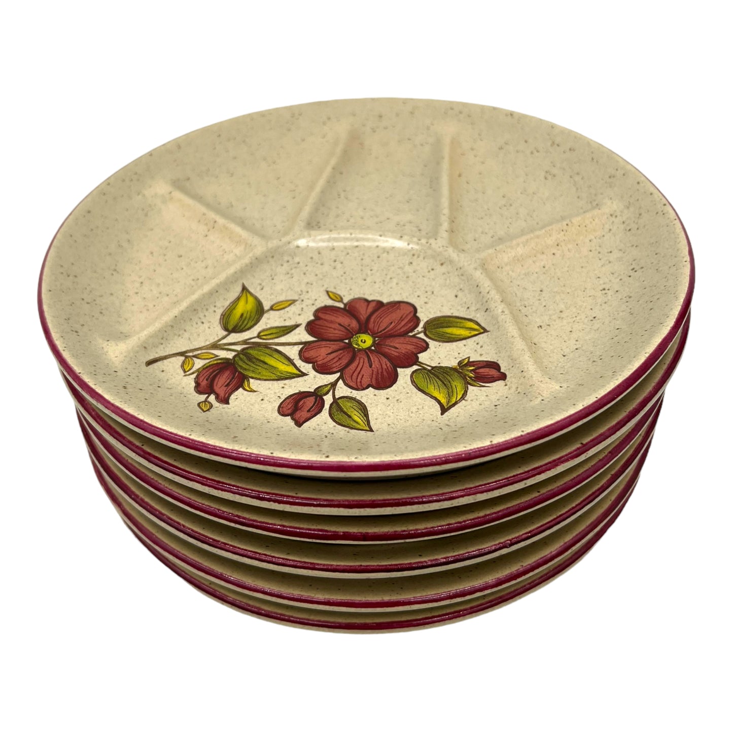 image 8 French glazed stoneware fondue sectioned plate set sold by All Things French Store