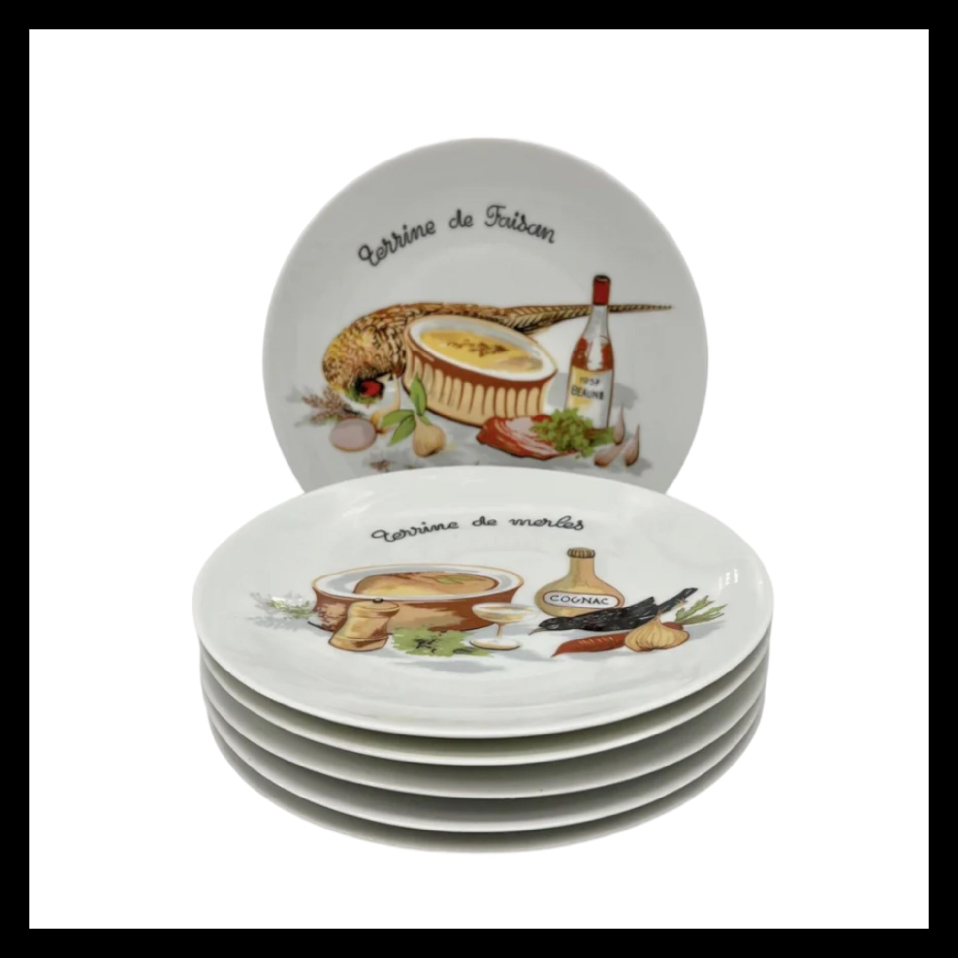 Set of french pate or terrine plates for sale by All Things French Store