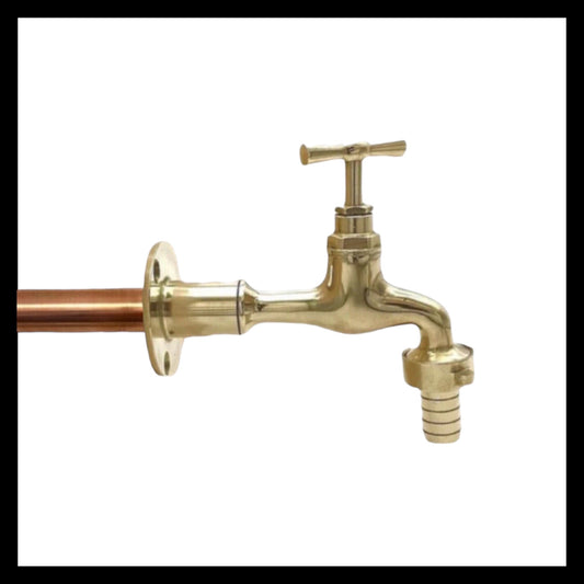 image handmade wall mounted brass tap with detachable nozzle 