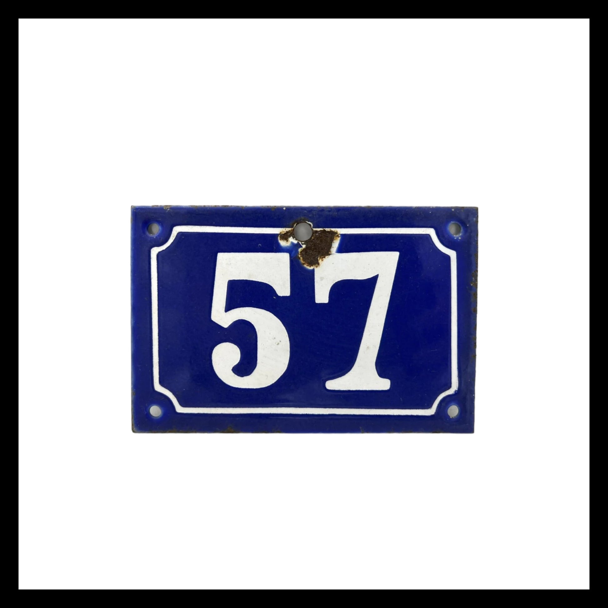 image French vintage enamel door number 57 sold by All Things French Store