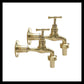 Brass Vintage Style Kitchen or Bathroom Taps, Wall Mounted ideal for Belfast Sink (T2)