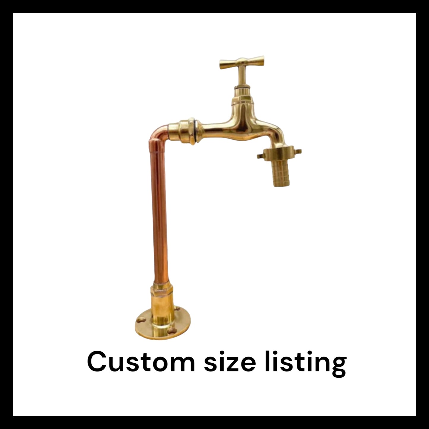 Custom Made to Measure Vintage Style Copper and Brass Handmade Pillar Tap, ideal for a Belfast sink (T12)