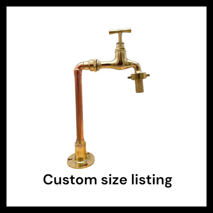 Bespoke Made to Order Copper and Brass Handmade Pillar Tap, ideal for a Belfast sink (T12)