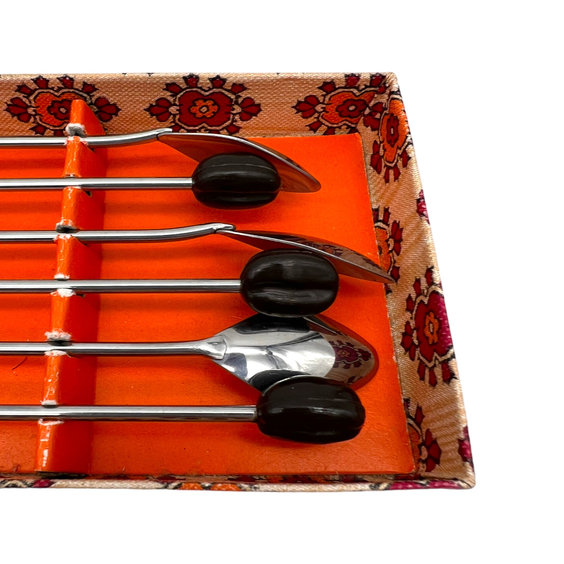 set of 6 French latte coffee spoons in a box 